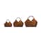 Hello Honey® Brown Woven Seagrass Baskets with Leather Handles Set